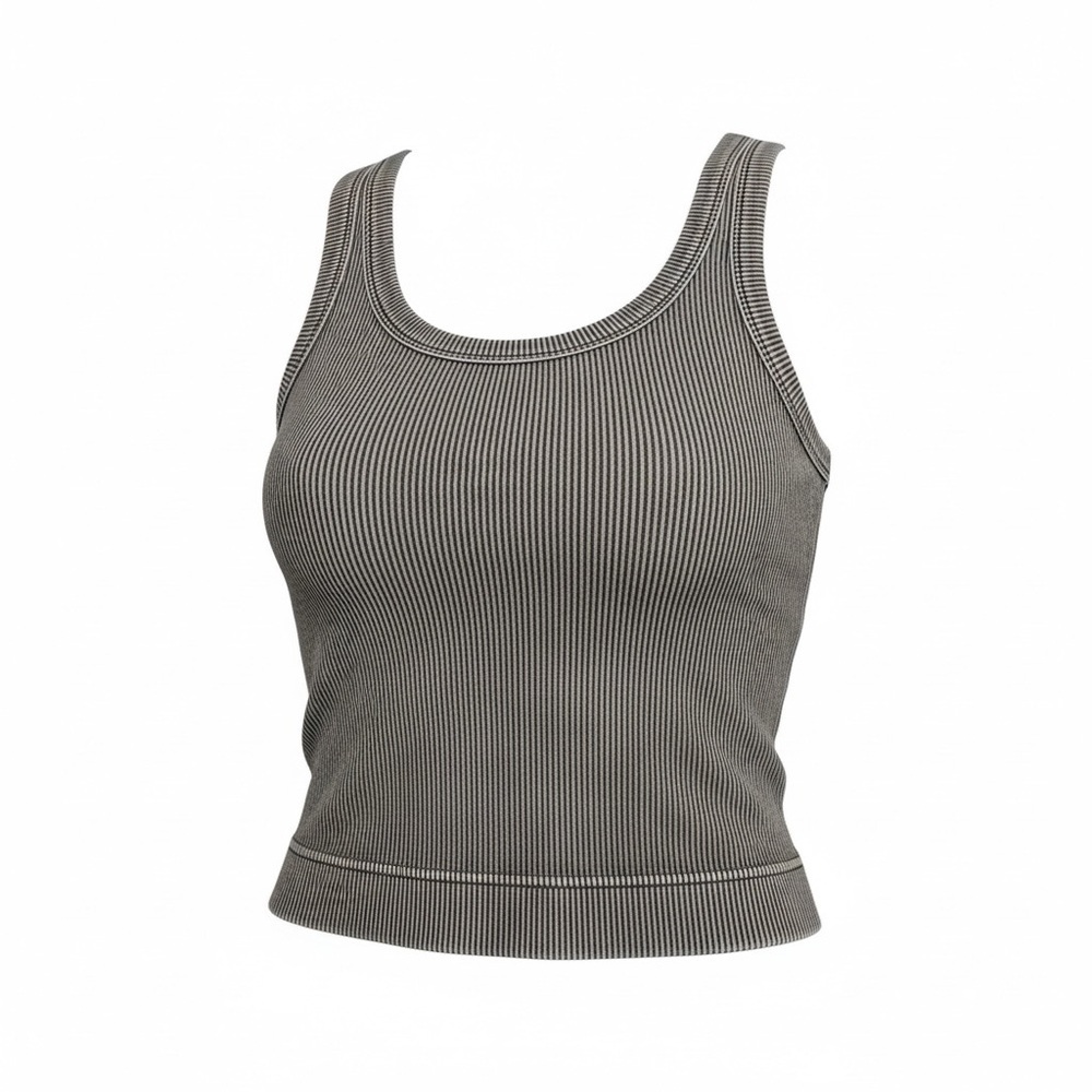 Zenana Outfitters Monochrome Striped Tank Top